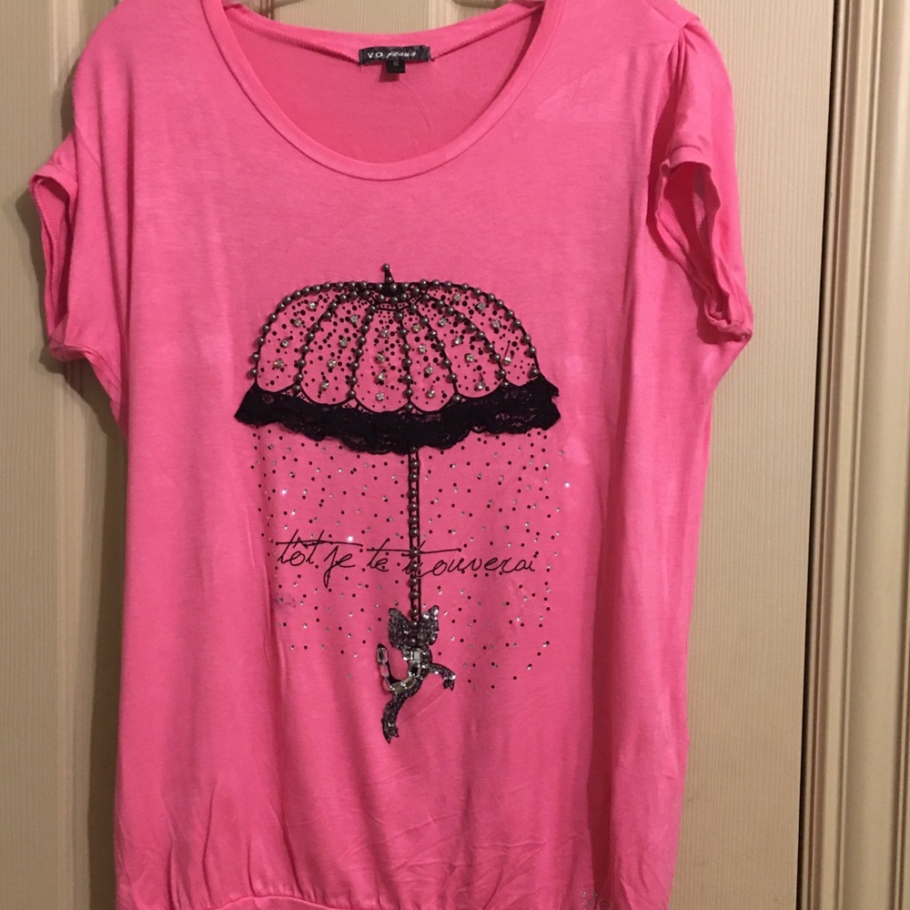 Graphic tshirt Pink Virgin Only Rayon Spandex S
